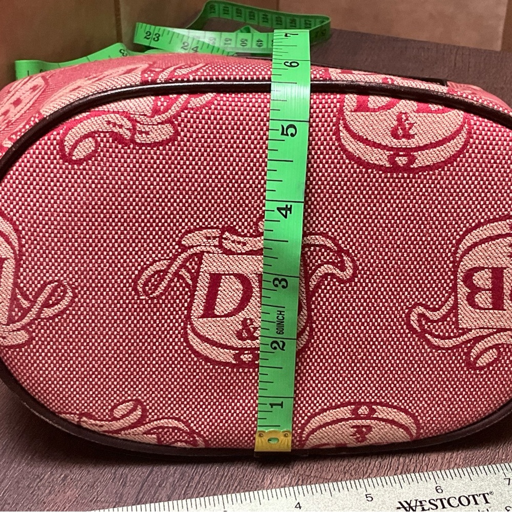 Dooney Bourke Small Signature Hobo Shoulder bag VTG RED Canvas mini bucket - Picture 6 of 11